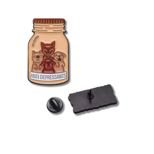 "Dogs Are the Best Antidepressants" Enamel Pin